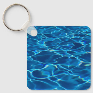 Dark Blue Pool Water Key Ring
