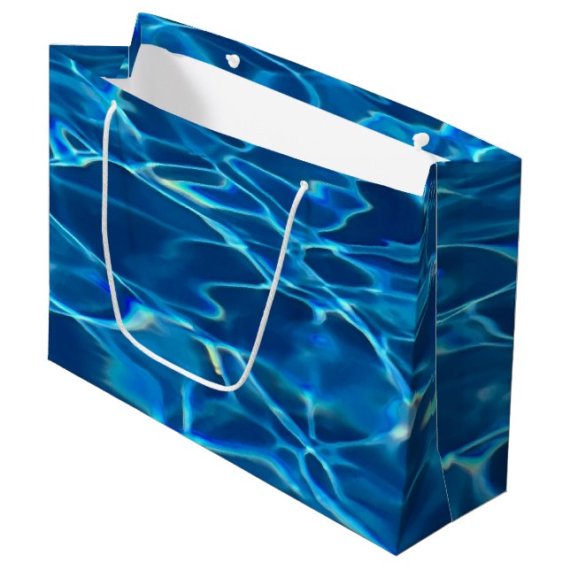 Dark Blue Pool Water  Large Gift Bag (Front Angled)