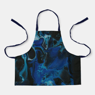 Dark blue psychedelic liquid apron