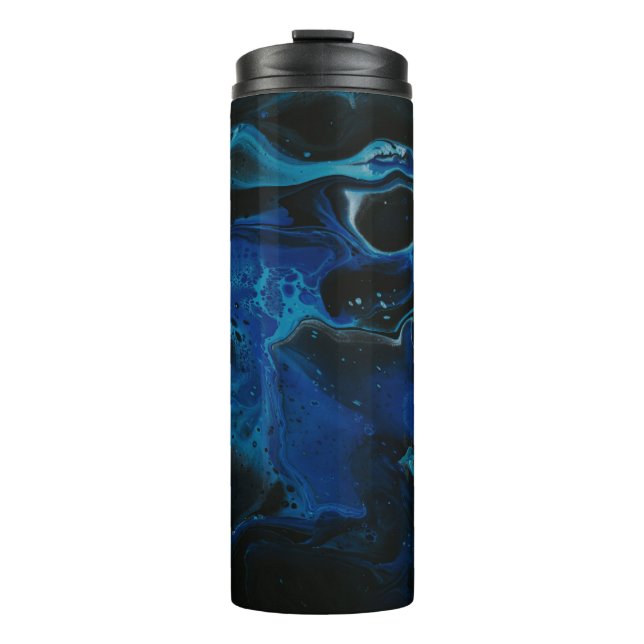Dark blue psychedelic liquid thermal tumbler (Front)