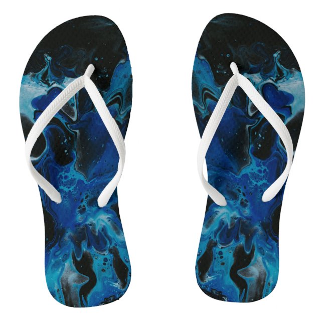 Dark blue psychedelic liquid thongs (Footbed)