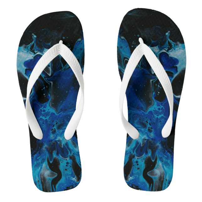 Dark blue psychedelic liquid thongs (Footbed)