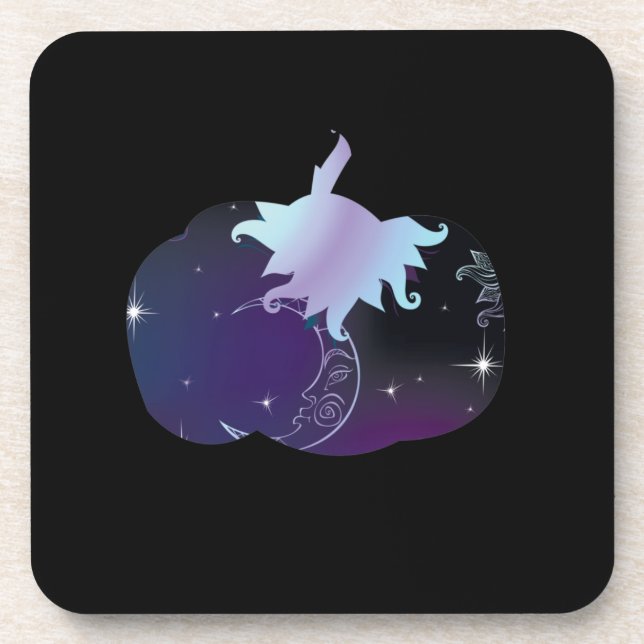 Dark Blue Pumpkin Coaster (Front)