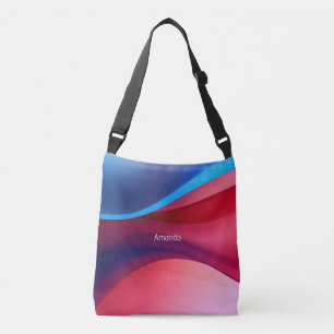 Dark blue purple abstract school crossbody bag