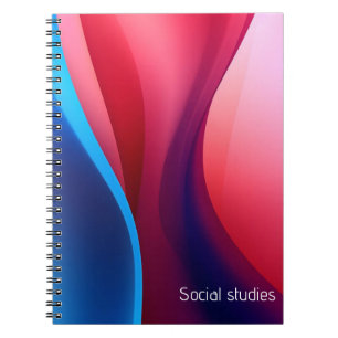 Dark blue purple abstract school subjects notebook