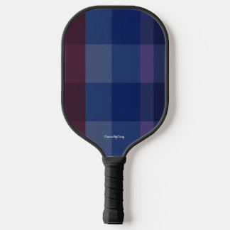 Dark blue, purple, maroon plaid pickleball paddle 