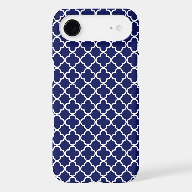 Dark Blue Quatrefoil Pattern Case-Mate iPhone Case (Back)