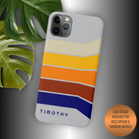 Dark Blue Red Orange White Stripes Pattern On Grey