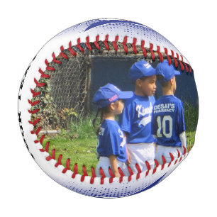Dark Blue Retro Photo Baseball Sports