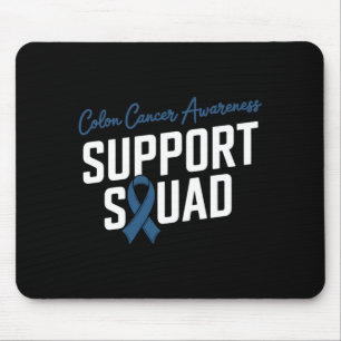 Dark Blue Ribbon Support Squad For Colon Cancer Mouse Pad