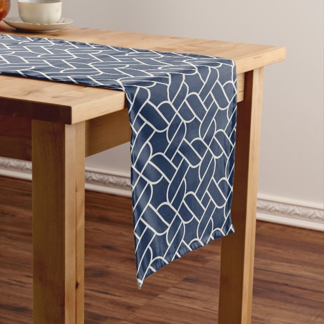 Dark Blue Rope Pattern Table Runner (In Situ)