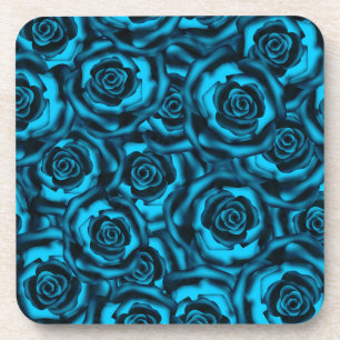 Dark blue roses coaster