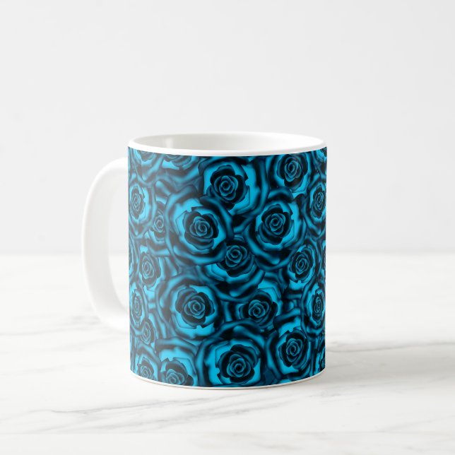 Dark blue roses coffee mug (Front Left)