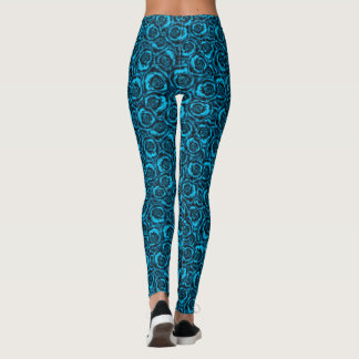Dark blue roses leggings