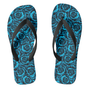 Dark blue roses thongs