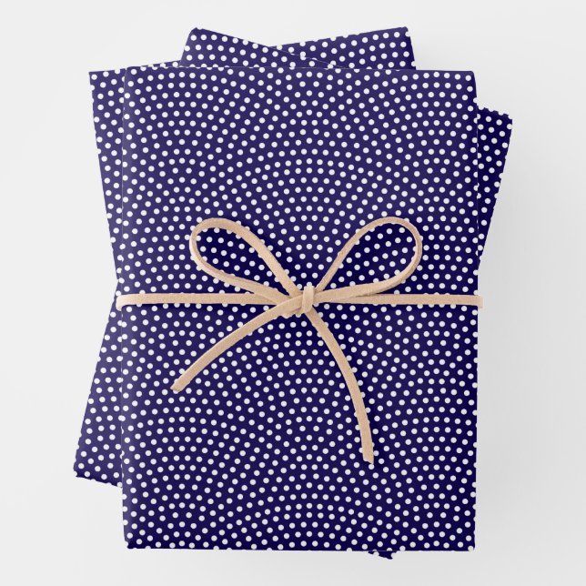 Dark Blue Same Komon (large scale) Wrapping Paper Sheet (In situ)