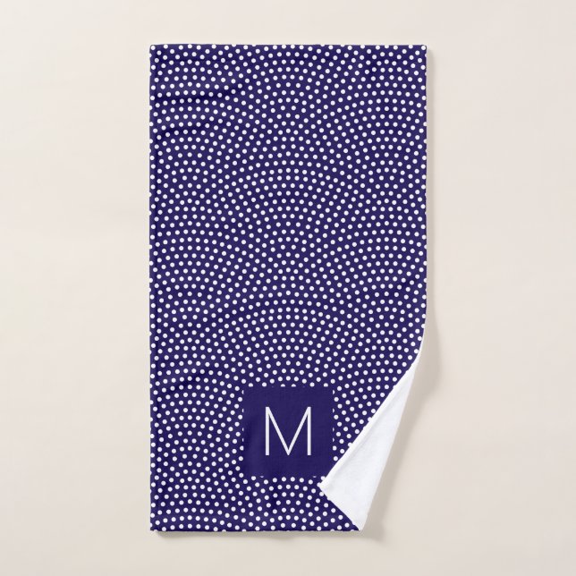 Dark Blue Same Komon Monogrammed Bath Towel Set (Hand Towel)