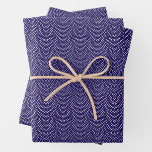 Dark Blue Same Komon (small scale) Wrapping Paper Sheet