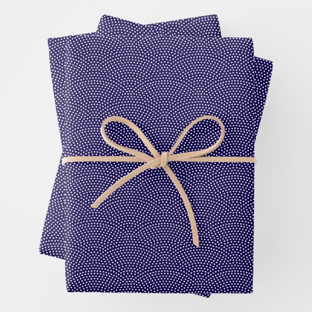 Dark Blue Same Komon (small scale) Wrapping Paper Sheet (In situ)