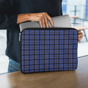 Dark Blue Scottish Tartan Laptop Sleeve