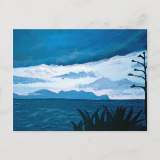 Dark blue sea after sunset | Mediterranean, Italy Postcard