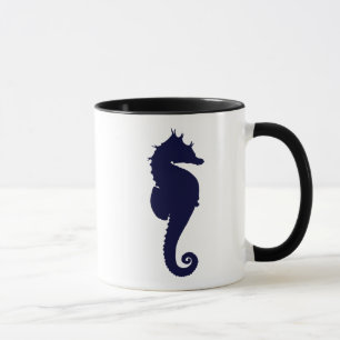 Dark Blue Seahorse Mug