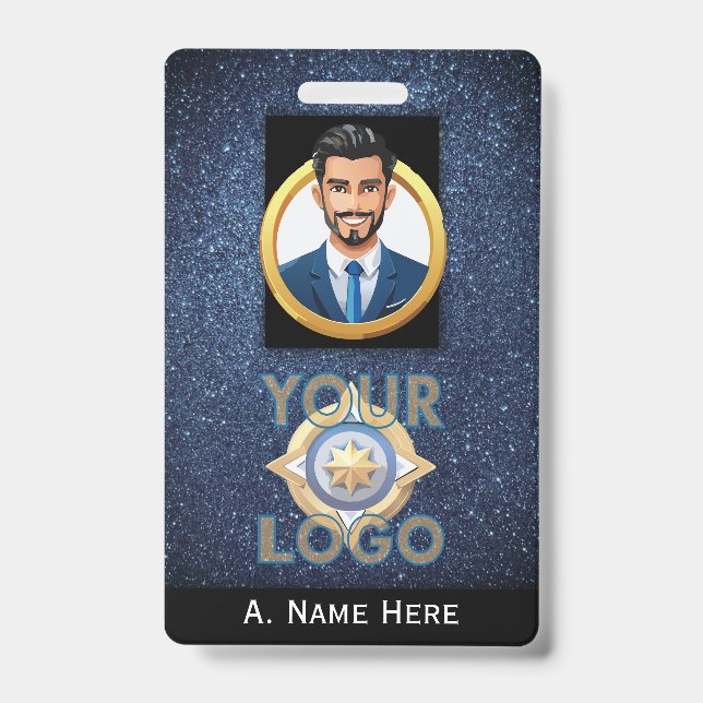 Dark Blue Security ID Badge IT Law Enforcement (Front)