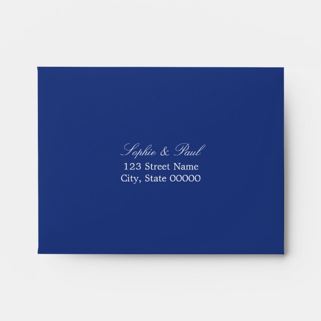 Dark Blue Self Addressed RSVP Envelope (Front)
