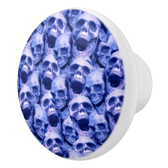 Dark Blue Skulls Ceramic Knob (Right)