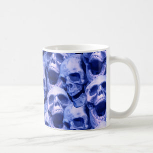 Dark Blue Skulls Coffee Mug