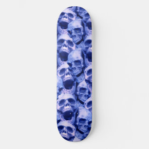 Dark Blue Skulls Skateboard