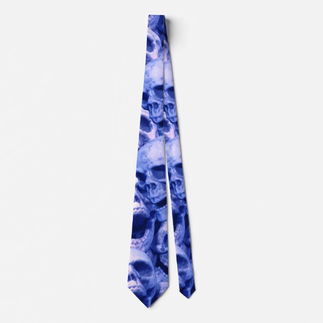 Dark Blue Skulls Tie (Front)
