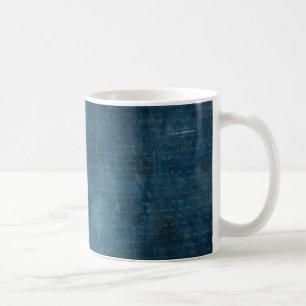 Dark Blue Sky in Space with Vintage Writing Coffee Mug