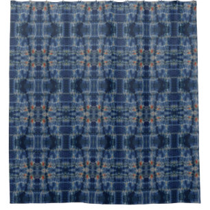 Dark Blue Sky Tie Dye Pattern Style Shower Curtain