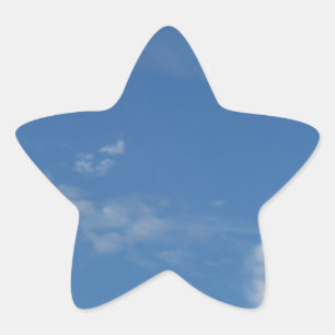 dark blue sky white clouds star sticker