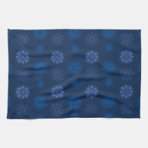 Dark Blue Snowflake Pattern