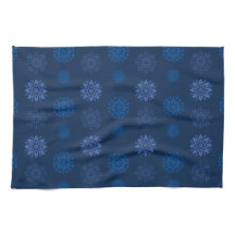 Dark Blue Snowflake Pattern
