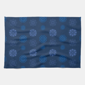 Dark Blue Snowflake Pattern Tea Towel