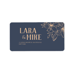Dark Blue Soft RSVP Label
