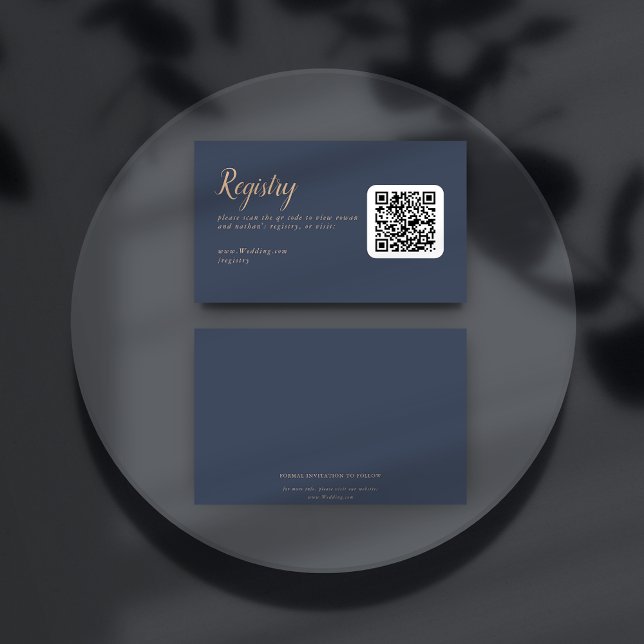 Dark Blue Soft Wedding Gift Registry Enclosure Card (Creator Uploaded)