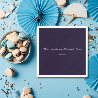 dark blue solid colour -personalised napkin