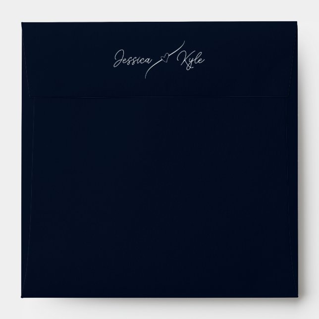 Dark Blue Solid Stationery Coloured Envelope (Back (Top Flap))