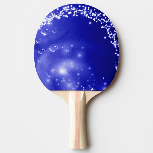 Dark Blue Splash Ping Pong Paddle (Front)