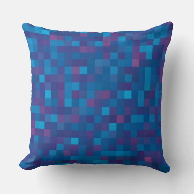 Dark blue  squares cushion (Front)