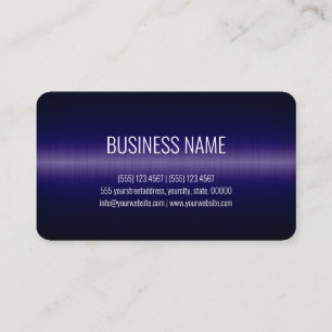 Dark Blue Stainless Steel Metal Look Business Card