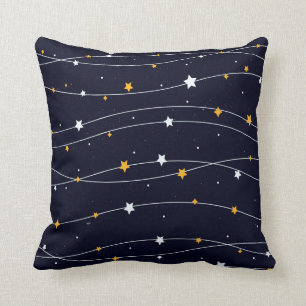 Dark Blue Star Background V2 Cushion