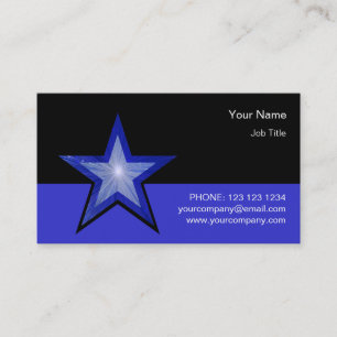 Dark Blue Star business card blue black