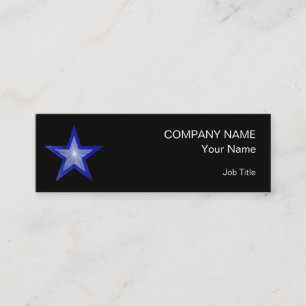 Dark Blue Star business card skinny black