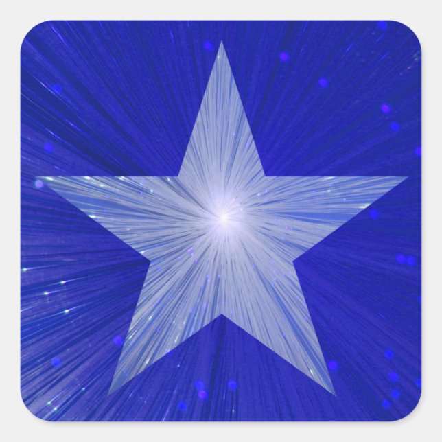 Dark Blue Star sticker square (Front)