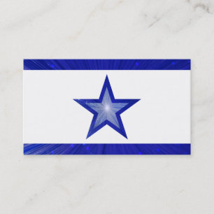 Dark Blue Star stripes business card white
